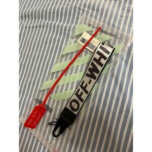 Off-White Keychain Strap Lanyard Black and Silver